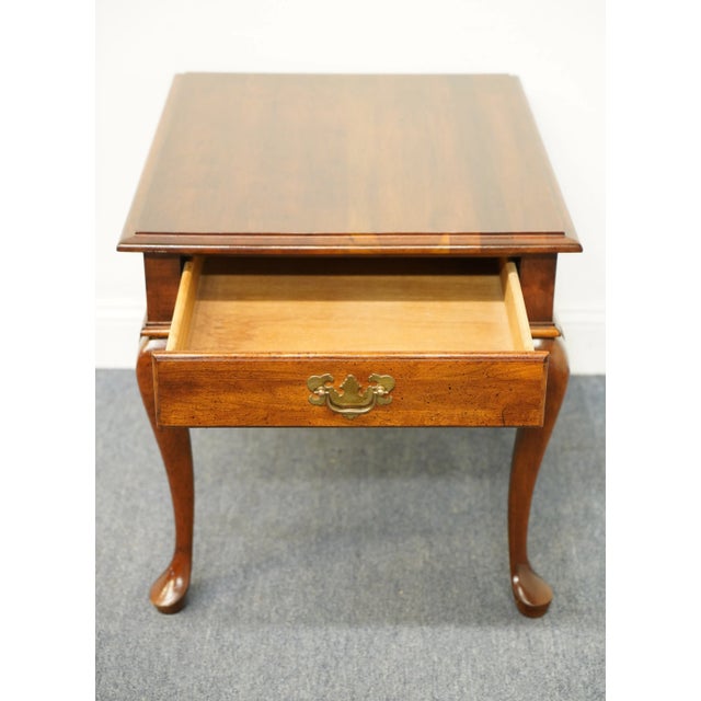 Cresent Furniture Solid Cherry Traditional Queen Anne Style 22x27" Accent End Table For Sale - Image 4 of 12