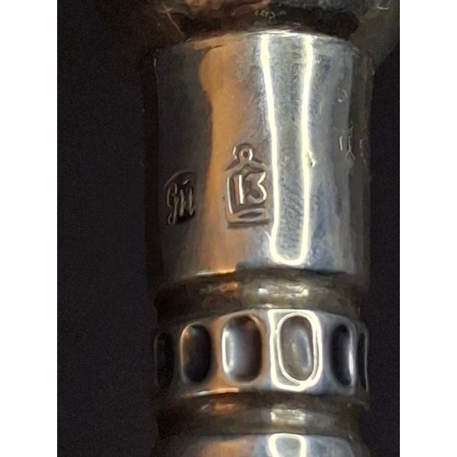 Rare Antique 19th Century 13 Loth Silver Torah Pointer Yad Austro Hungarian Judaica 72g For Sale - Image 14 of 16