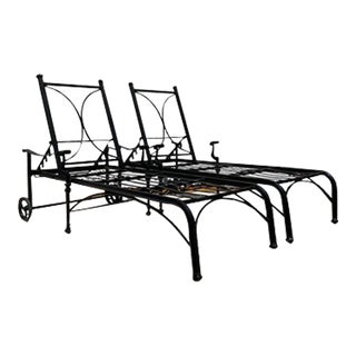 Vintage Coastal Cast Aluminum Koi Chaise Lounge - a Pair For Sale