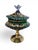 Venetian Emerald Green Glass Covered Bonbonnière with Gilt Decoration and Jewele, 1950 For Sale - Image 12 of 14