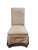 Elegant five-piece dining set featuring a 54-inch round clear-glass tabletop resting on an ornate cast composite pedestal,...