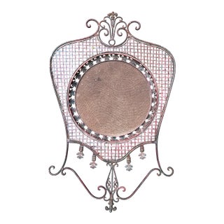 Large French Art Deco Iron Mirror in Great Condition - 40" Long X 25 2/4" Wide For Sale