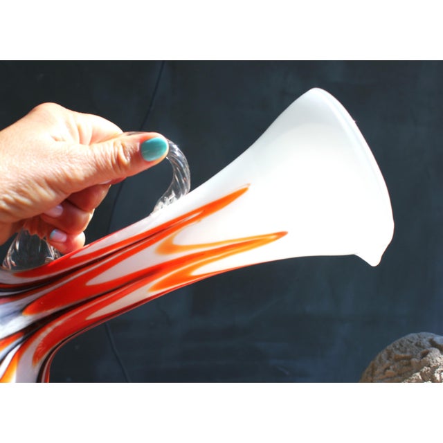 Large Murano Opaline Glass Pitcher Vase by Vetreria Barbieri, Italy, 1970s For Sale - Image 12 of 18