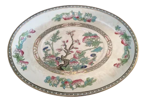 Antique English Chinoiserie Porcelain Platter