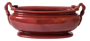 Red Ceramic Planter Bowl, 1950s