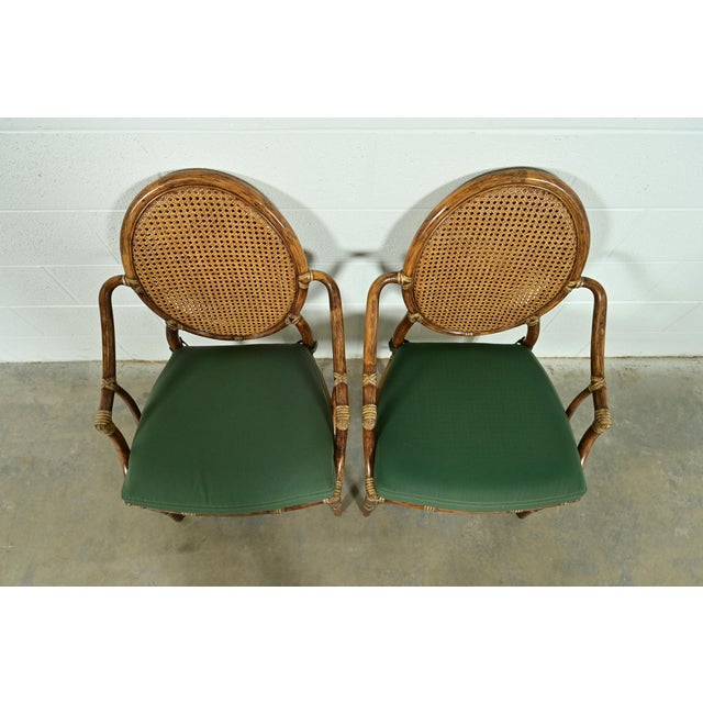 Late 20th Century McGuire Hollywood Regency Organic Modern Bamboo and Cane Armchairs, Pair For Sale - Image 5 of 16