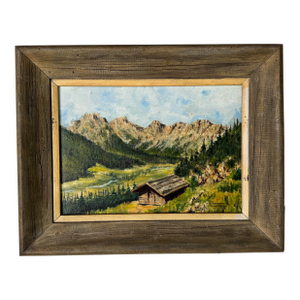 Edward Harrison Compton (Germany, 1881-1960) Alpine Valley With Cottage Oil Painting, Framed