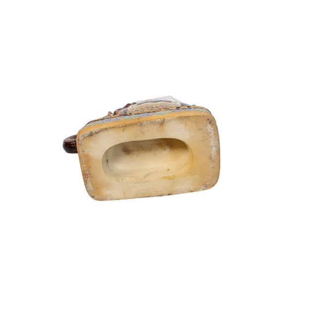 Mid 20th Century Mid 20th Century Ceramic Asian Brown and Gold Elephant Garden Stool For Sale - Image 5 of 18