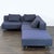 Modern Cb2 Modern Dark Blue Sectional Sofa With Chaise and Metal Legs For Sale - Image 3 of 9