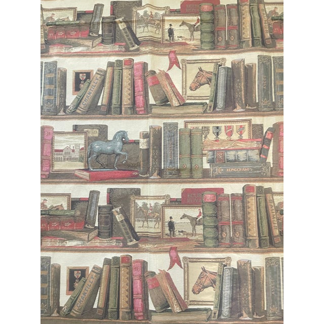 Large Belgian Woven Jacquard Library & Equestrian Wall Tapestry For Sale - Image 4 of 5