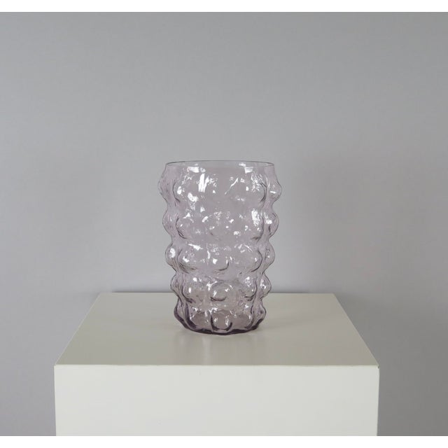 Art Deco Circa 1970 Lavender French Art Deco Bubble Vase, For Sale - Image 3 of 4