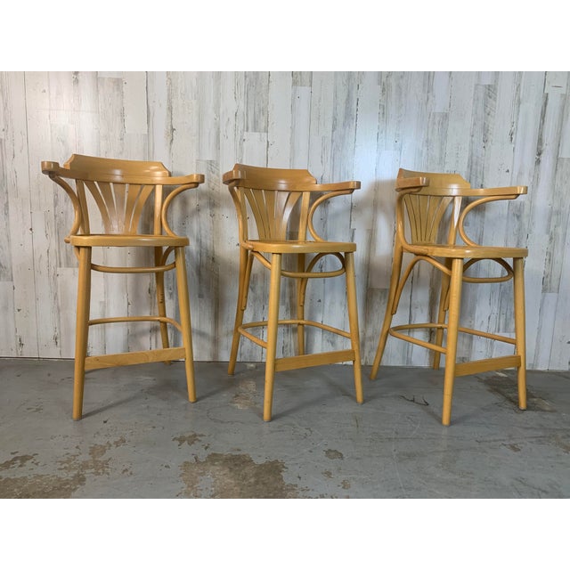 Vintage Radomsko ZMG Polish Bentwood Bar Stool Chairs For Sale In Dallas - Image 6 of 10