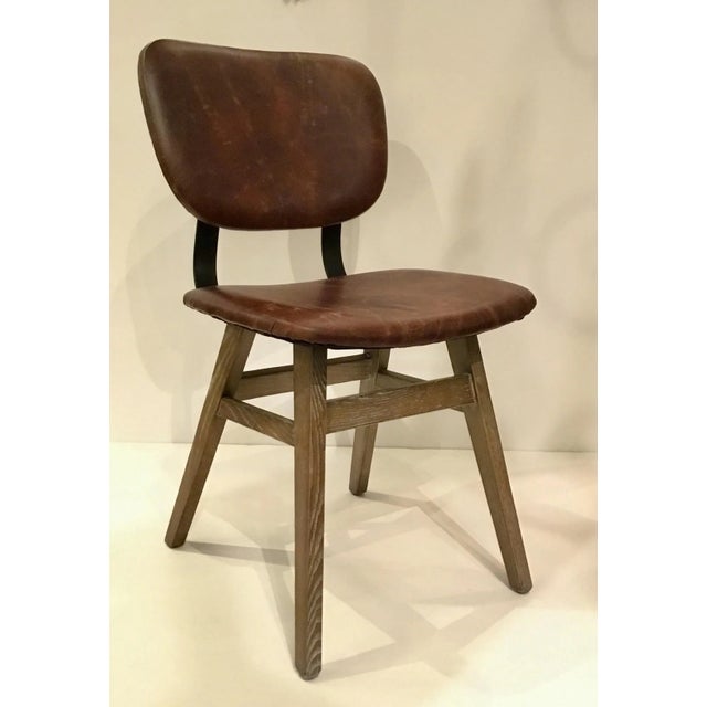 Industrial Modern Vintage Style Leather Accent Chair Chairish