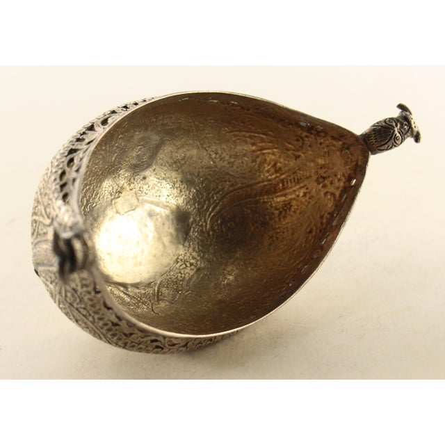 19th Century 19th Century Kashmiri High Grade Silver Chiseled Kashkul, Beggar's Bowl For Sale - Image 5 of 12