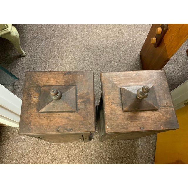 Late 19th Century Pair of Antique Victorian Wood Display Cabinets For Sale - Image 4 of 9