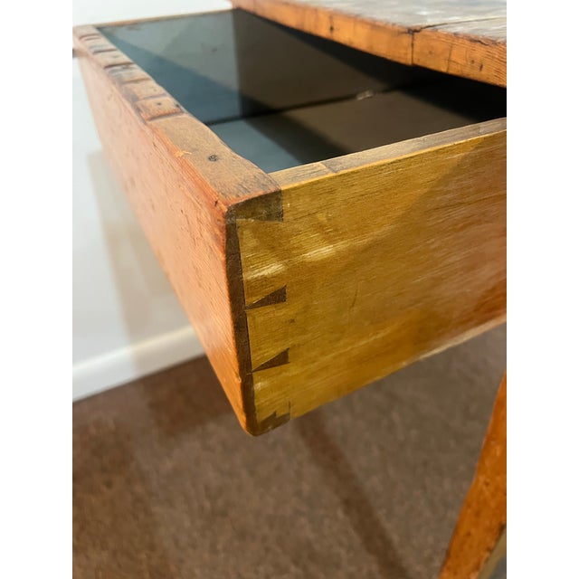 Late 18th Century Primitive Farmhouse Tavern Utility Table With Drawer For Sale - Image 6 of 9