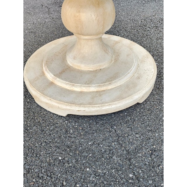 Off-white Late 20th Century Niermann Weeks Large Pedestal Faux Marble Dining Table For Sale - Image 8 of 14