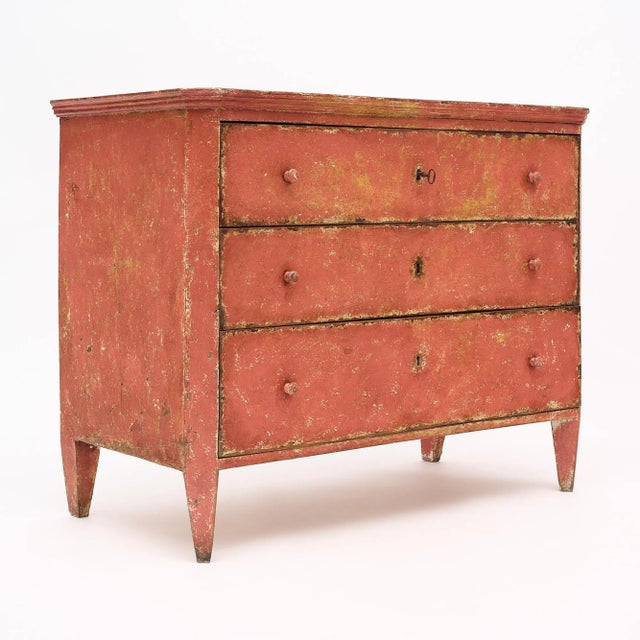 Salmon Painted Italian Chests, Circa 1910 For Sale In Austin - Image 6 of 9