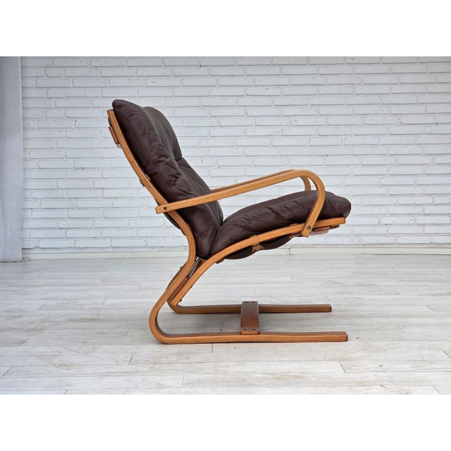 Danish Armchair in Leather, Canvas and Bentwood from Komfort, 1970s For Sale - Image 12 of 18