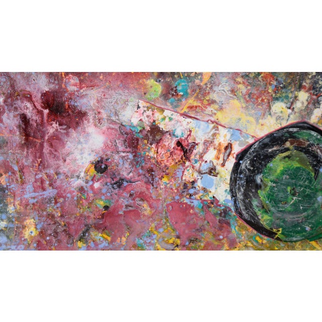 Yellow "Foundation" - Abstract Expressionist Assemblage in Acrylic on Canvas by Charles David Francis For Sale - Image 8 of 9