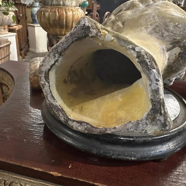 Gray 1930s Neo Classical Hand-Crafted Terracotta Sicilian Bust of Apollo For Sale - Image 8 of 12