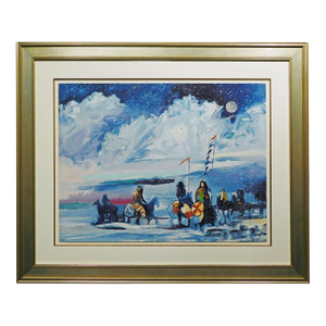 Earl Biss "War Flag on Broken Water" Hand Signed Landscape Framed 25/225