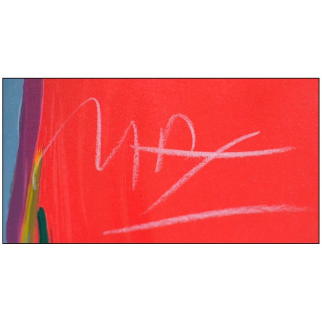 1980s 1988 Lady on Red With Floating Vase Serigraph Peter Max For Sale - Image 5 of 7