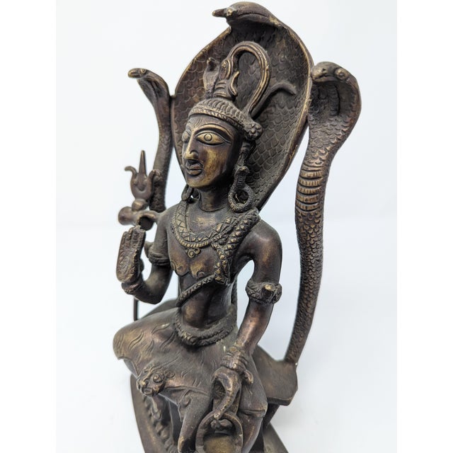 Rare Sri Lankan Bronze Statue: Hindu God Shiva (C. 1880-1910) For Sale - Image 4 of 6