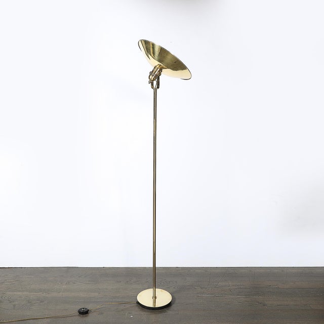 Pair of Mid-Century Articulating Polished Brass Torchieres Signed Nessen Studios For Sale - Image 10 of 18
