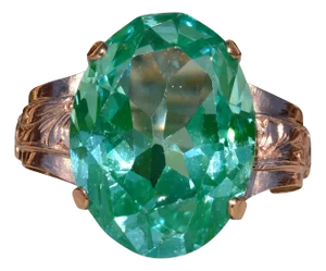 The Sea Foam: Antique Rose Gold Ring set with Lab Grown Spinel