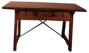 Spanish Table with Three Drawers in Chestnut, 17th Century