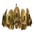 1970s Stunning Mid-Century Modern Brutalist Torch-Cut Brass Chandelier by Tom Greene for Feldman Lighting For Sale