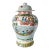 Large Vintage Chinese Famille Verte Wucai Temple Jar & Cover, Immortals Scene For Sale