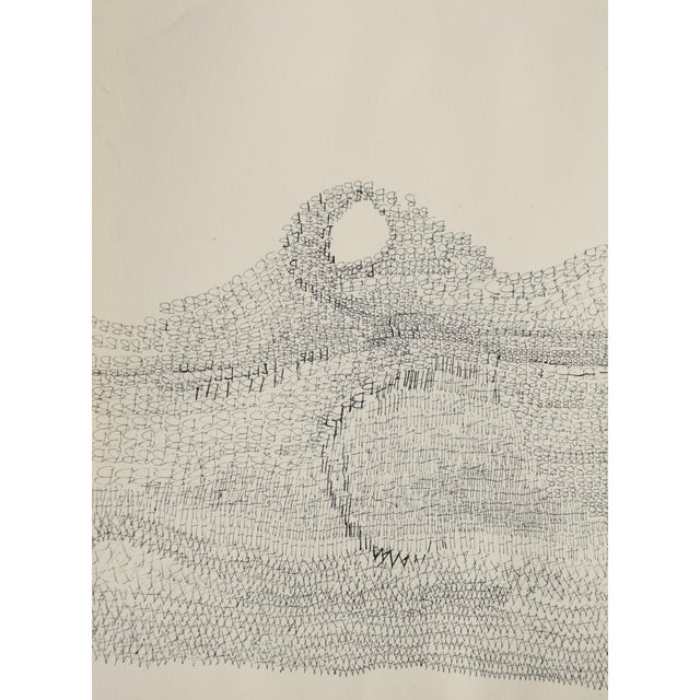 Sabine Ebel, Sabine Ebel, Zeichnung, Tusche/Karton "Schriftgebilde", um 1967-70, Abstraktion, Ink on Cardboard For Sale - Image 10 of 10