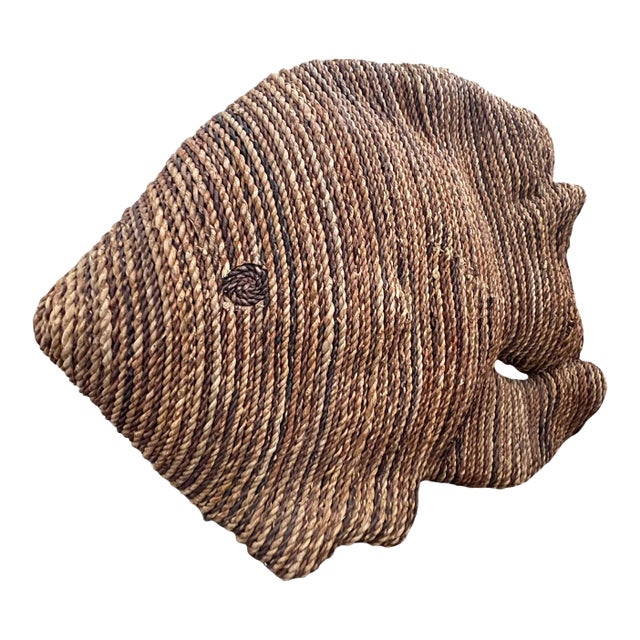 Vintage Jute Rope Large Table Fish Sculpture For Sale