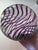 Vintage Hand-Blown Purple Ribbon Swirl Studio Art Glass Paperweight - 4" For Sale - Image 4 of 10