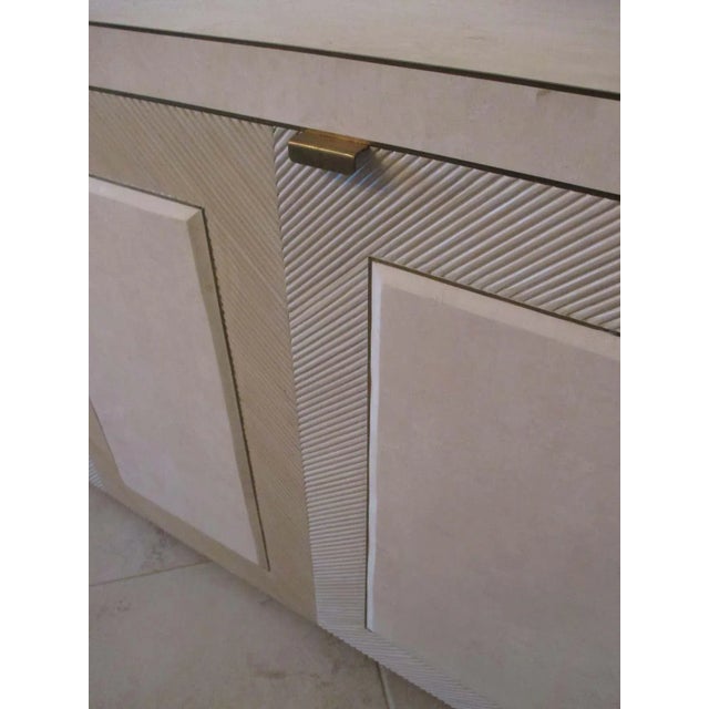Vintage Ivory Split Bamboo Sideboard For Sale - Image 9 of 12