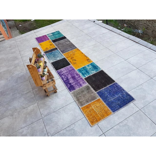 Blue Home Living Anatolian Vintage Runner For Sale - Image 8 of 10