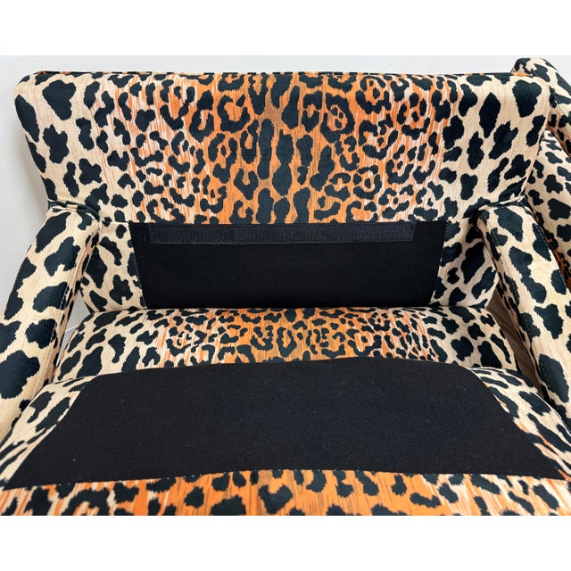 Modern Velvet Leopard Print Parsons Lounge Chair For Sale - Image 13 of 13