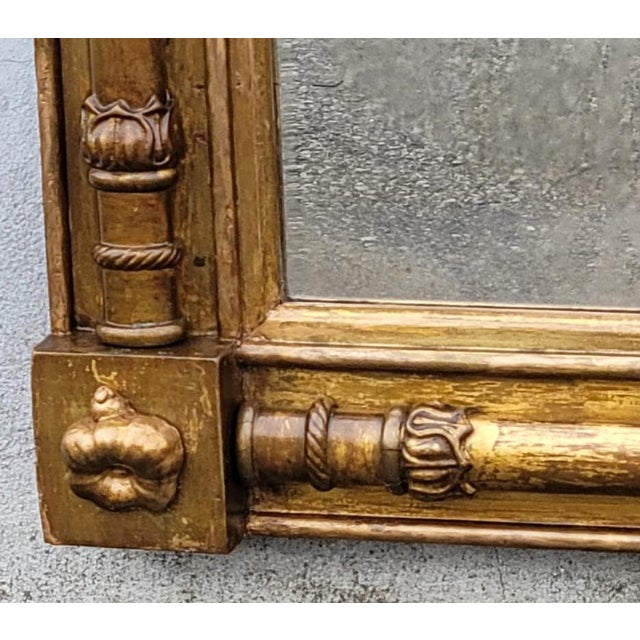 Antique American Federal Giltwood Wall Mirror c.1820 Original 19th Century Gold For Sale - Image 12 of 17