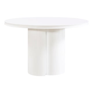 Elora White Lacquer Round Dining Table For Sale