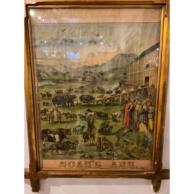 Paper 1880s Noah’s Ark Print In Gilt Wood Frame For Sale - Image 7 of 12