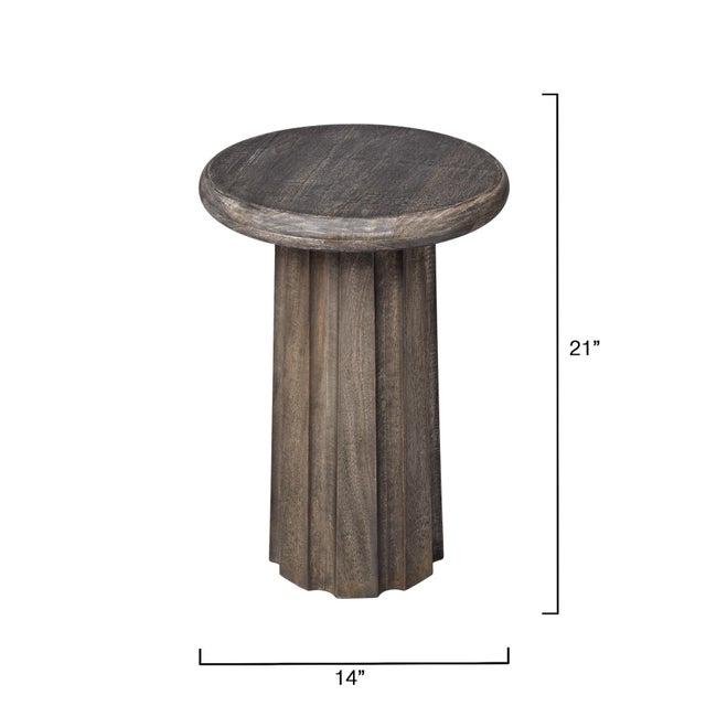 Contemporary Jamie Young Cremini Wood Side Table, Grey Wash For Sale - Image 3 of 5