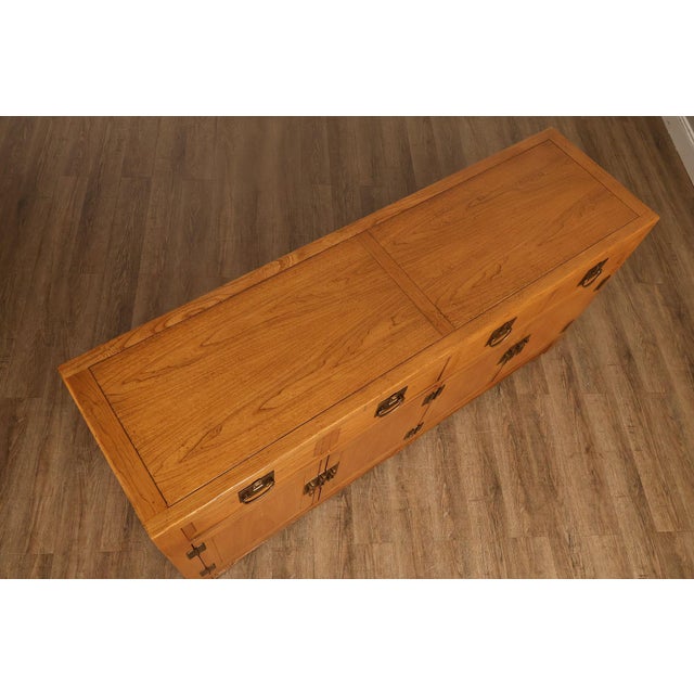 Late 20th Century Baker Asian Style Hardwood Buffet Sideboard For Sale - Image 5 of 18