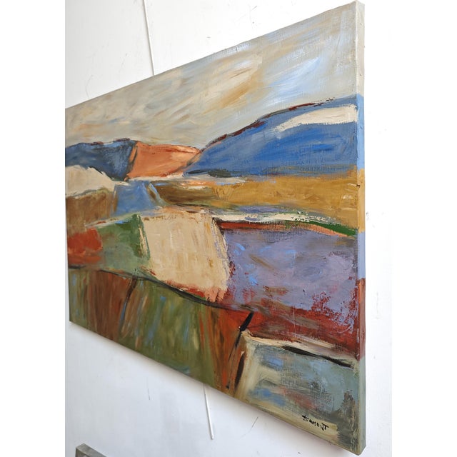 Contemporary Contemporary Abstract Landscape Painting, Oil on Canvas by Sophie Dumont, Framed For Sale - Image 3 of 7