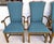 Wood Vintage American of Martinsville Chippendale Dining Armchairs Teal Set of 8 For Sale - Image 7 of 15