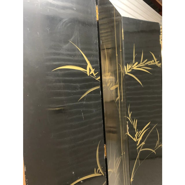 Chinese Late 20th Century Coromandel Four Panel Screen Room Divider For Sale - Image 3 of 11