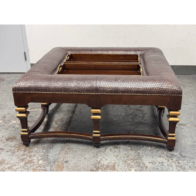 Design Plus Gallery presents the Napa Leather Tray Top Cocktail Ottoman from Century Furniture. This cocktail ottoman has...