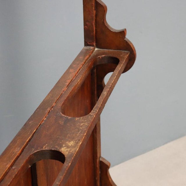 Brown Wall Coat Rack in Walnut-Stained Beech For Sale - Image 8 of 12