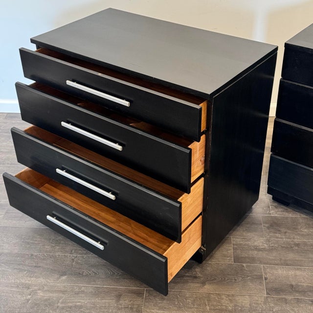 Mid-Century Modern Raymond Loewy for Mengel Ebonized Low Dressers, C. 1950's For Sale - Image 3 of 10